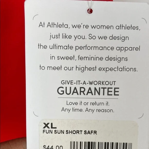 Athleta Fun In The Sun Drawstring Waist 2 Pocket Red Women's XL Swim Shorts - Picture 6 of 8